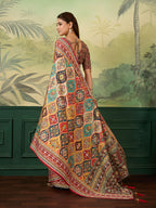 Dwija Fashion Women'S Pary Wear Printed Crep Silk Designer Saree With Unstitche Blouse-Multicolor | Grocsy