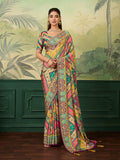 Dwija Fashion Women'S Pary Wear Printed Crep Silk Designer Saree With Unstitche Blouse-Multicolor | Grocsy