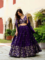 Lehenga Mart Designer Indian Wedding Lehenga Choli-Blue | Grocsy