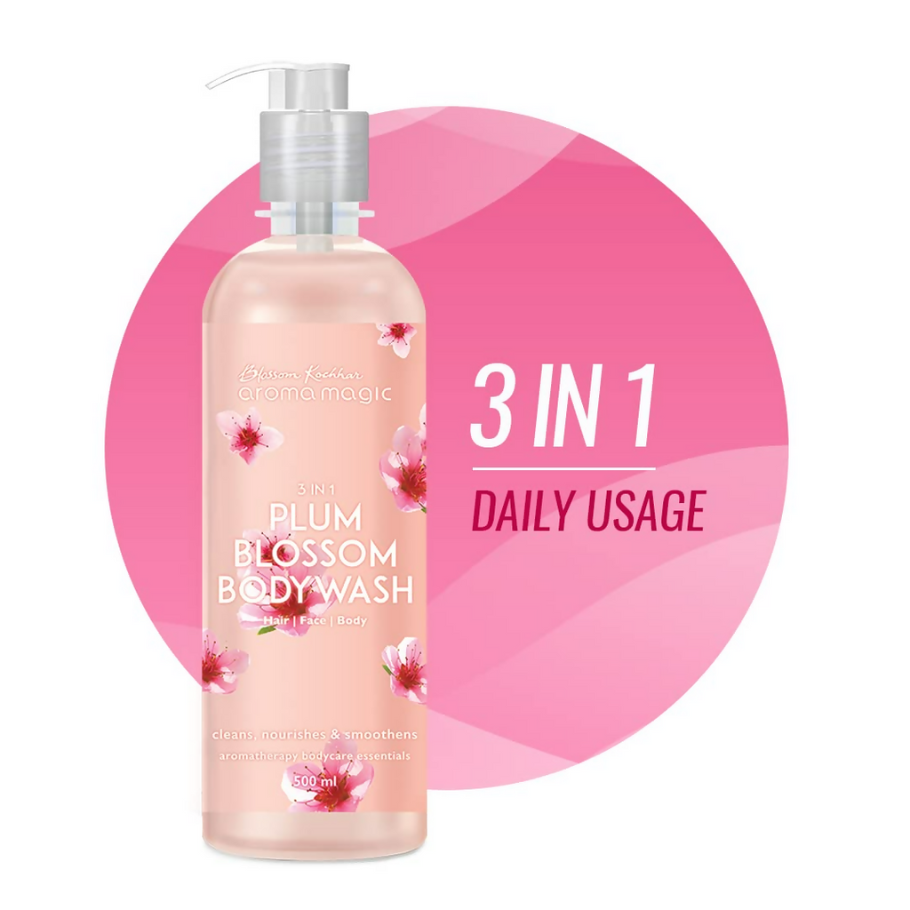 Blossom Kochhar Aroma Magic 3-in-1 Plum Blossom Body Wash Hair, Face & Body Cleanser | Grocsy