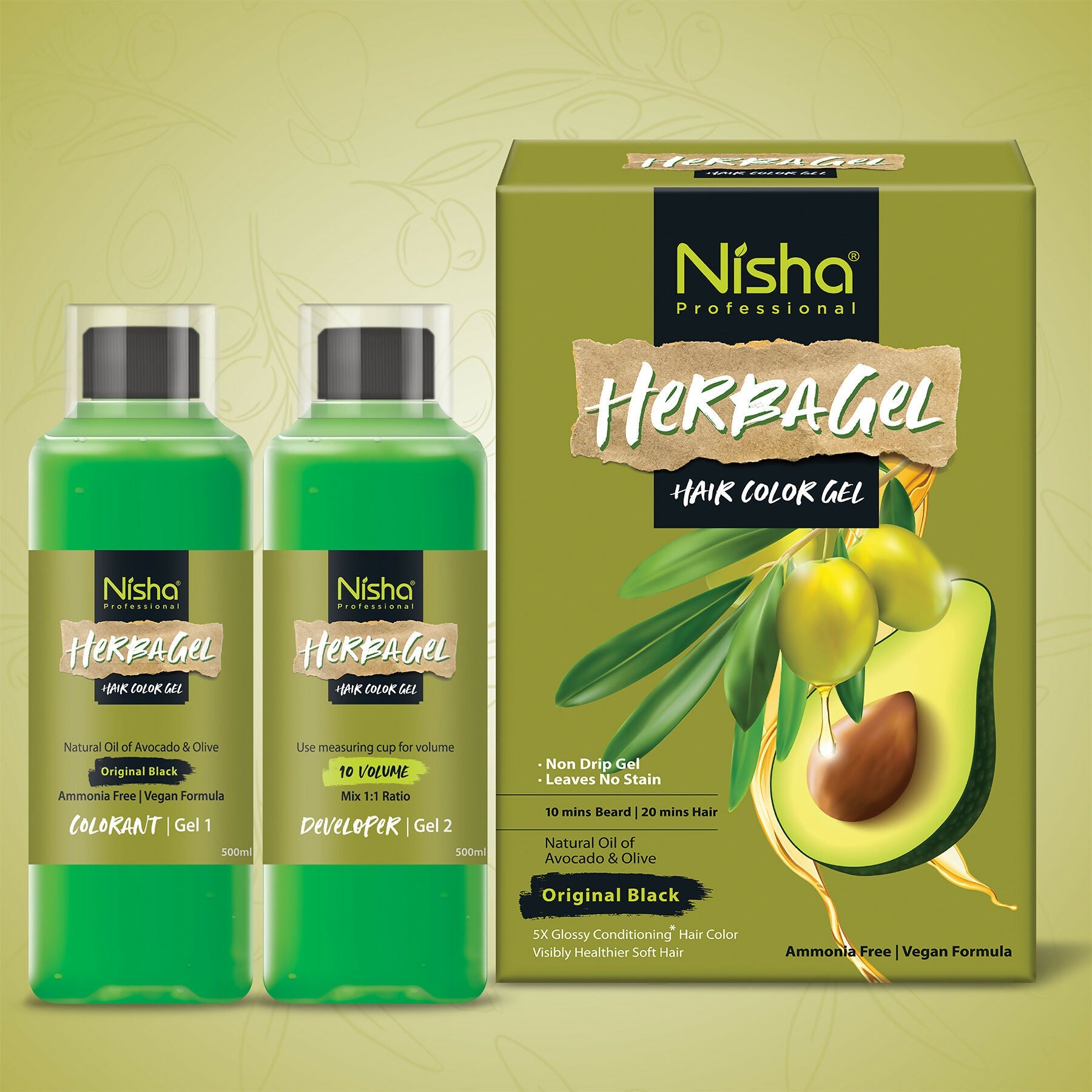 Nisha Care Hair & Beard Colour Gel-Original Black | Grocsy