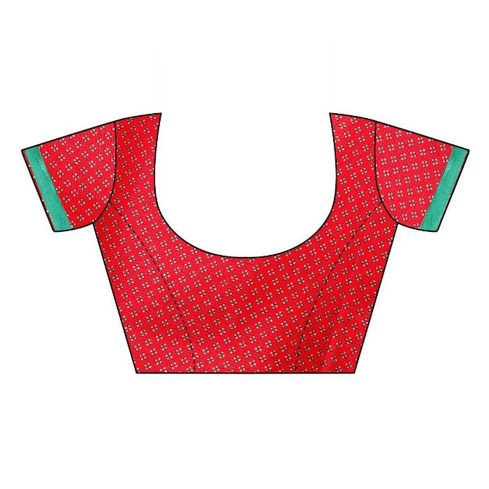 Vamika Red Mirror Work With Jhalar Khadi Silk Saree (AASHI RED) | Grocsy