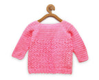 Chutput Kids Pink Coloured Solid Design Pullover Sweater | Grocsy