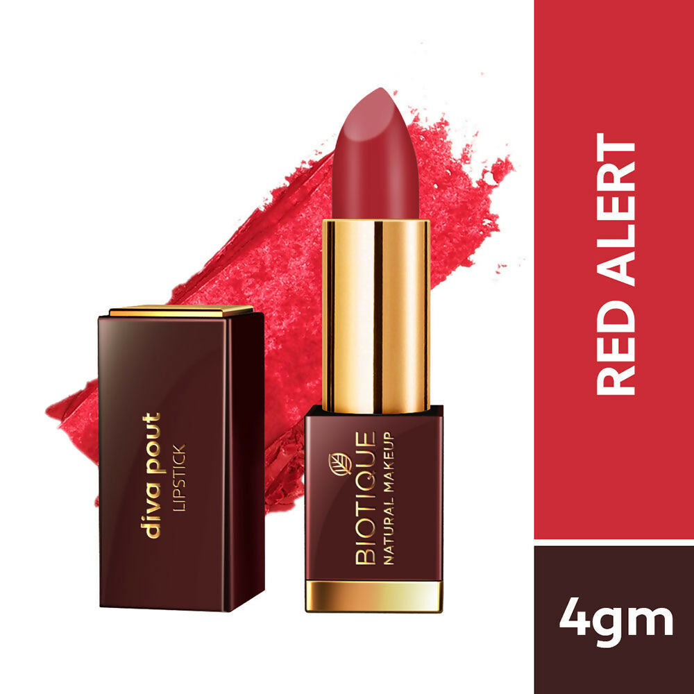 Biotique Diva Pout Lipstick - Red Alert | Grocsy
