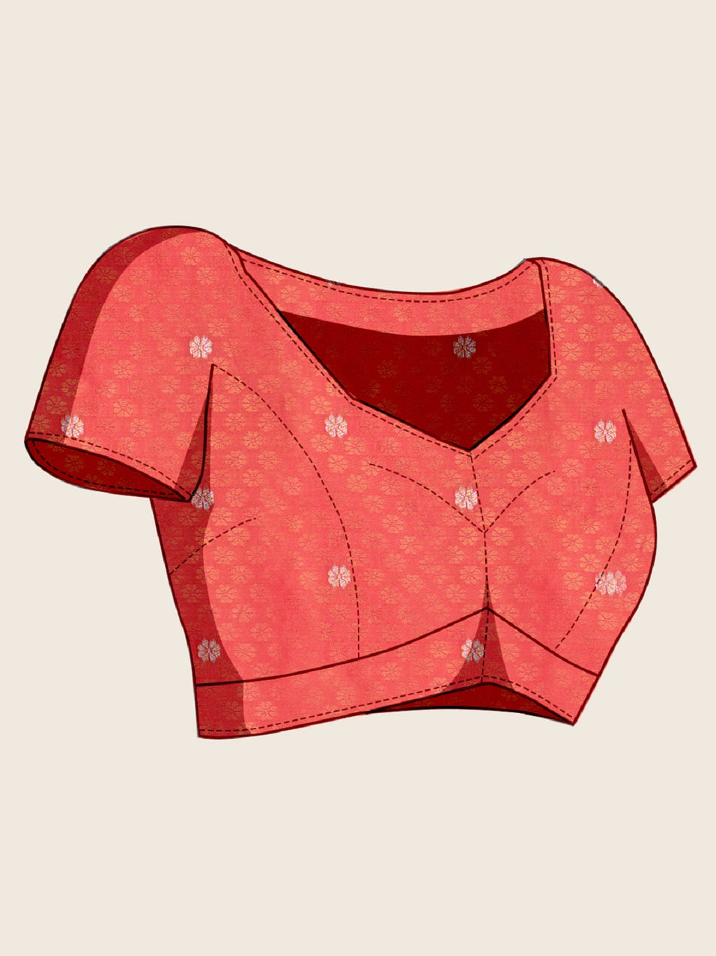 Dwija Fashion Peach Red Wedding Wear Paithani Silk Jari Weaving On All Over Saree With Unstitched Blouse | Grocsy