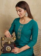 Prazu Fashion Rama Printed Cotton Blend Kurta Pant Set | Grocsy