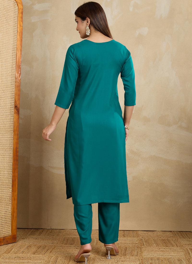 Prazu Fashion Rama Printed Cotton Blend Kurta Pant Set | Grocsy