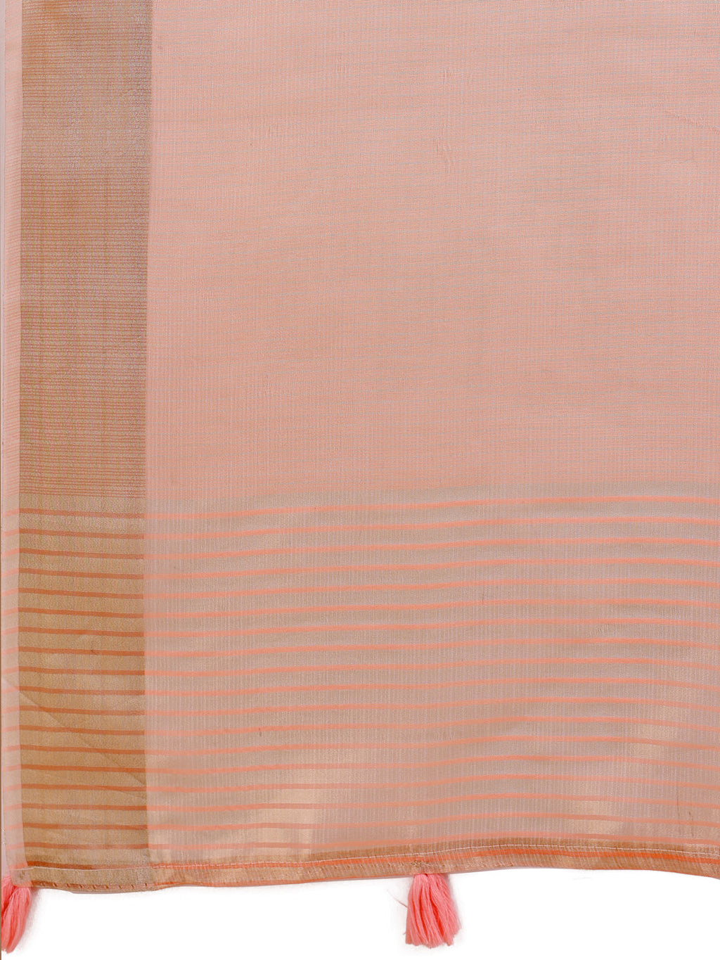 Shree Shyam Fashion Elegant Peach Organza Saree with Zari Border | Lightweight Transparent Saree with Blouse Piece for Festive & Daily Wear | Grocsy