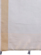 Shree Shyam Fashion Elegant Grey Organza Saree with Zari Border | Lightweight Transparent Saree with Blouse Piece for Festive & Daily Wear | Grocsy