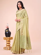 Shree Shyam Fashion Light Green Organza Saree - Ethereal Sophistication in Every Fold | Grocsy