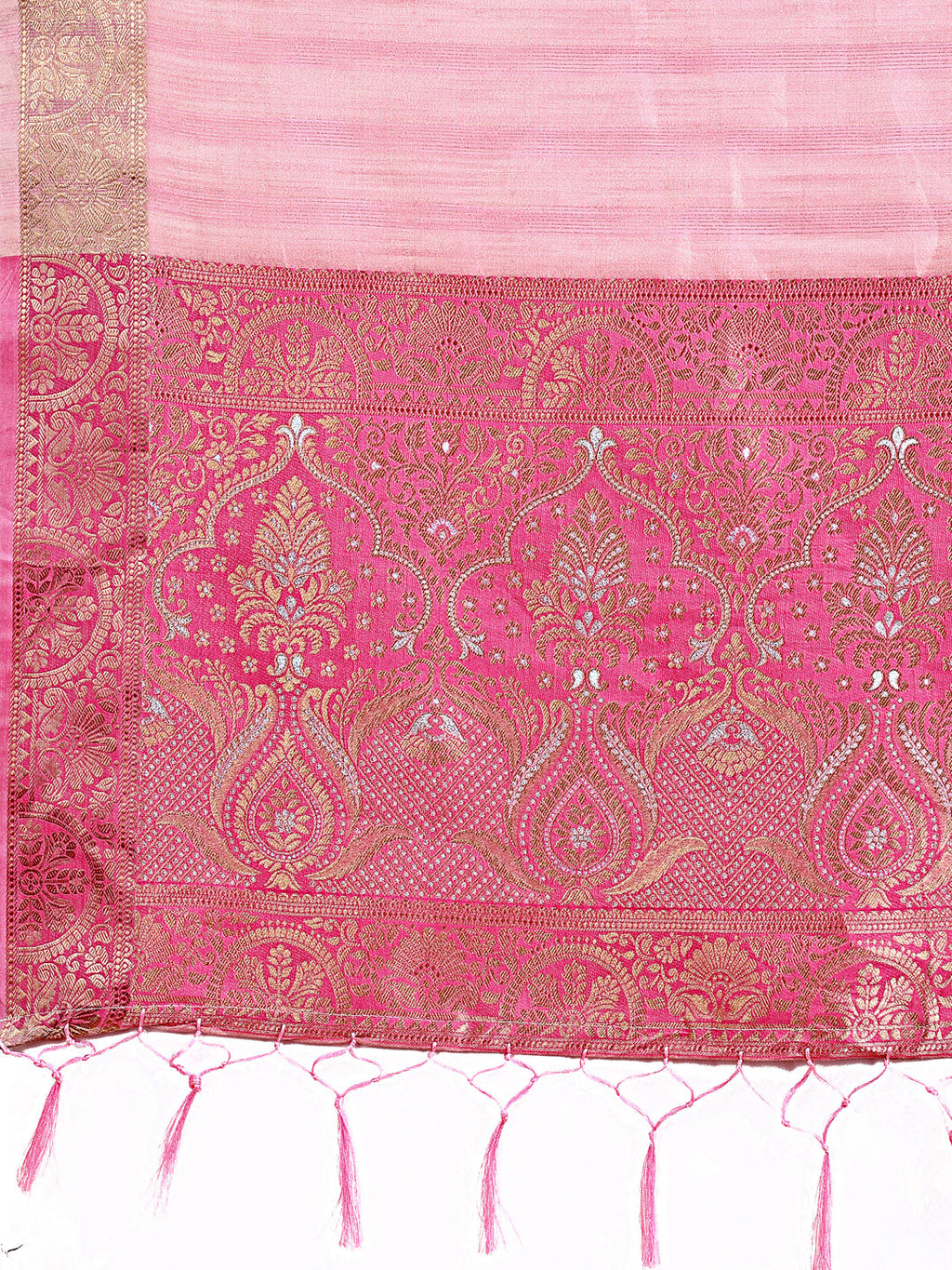 Shree Shyam Fashion Pink Organza Saree - Ethereal Sophistication in Every Fold | Grocsy
