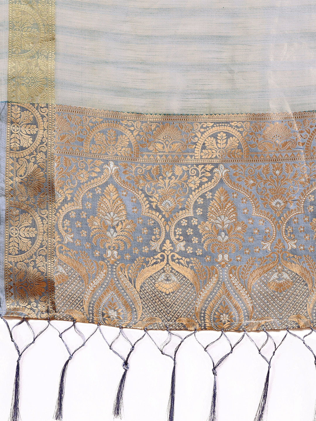 Shree Shyam Fashion Light Grey Organza Saree - Ethereal Sophistication in Every Fold | Grocsy
