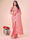 Shree Shyam Fashion Light Peach Organza Saree - Ethereal Sophistication in Every Fold | Grocsy