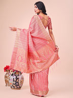 Shree Shyam Fashion Light Peach Organza Saree - Ethereal Sophistication in Every Fold | Grocsy