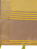 Shree Shyam Fashion Graceful Mustard Organza Saree with Rich Golden Zari Border | Elegant Party Wear Saree with Blouse Piece | Grocsy