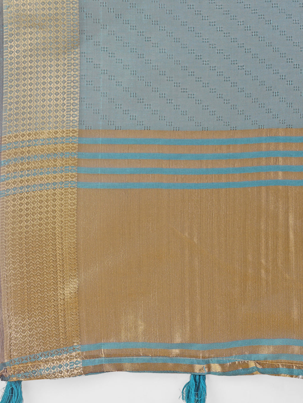 Shree Shyam Fashion Graceful Sea Green Organza Saree with Rich Golden Zari Border | Elegant Party Wear Saree with Blouse Piece | Grocsy