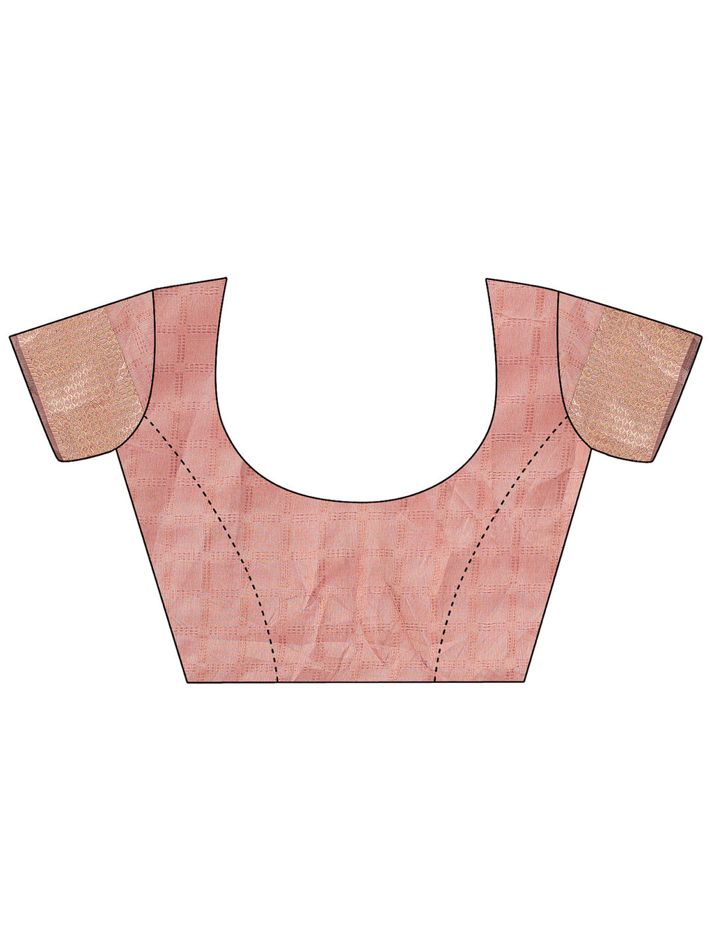 Shree Shyam Fashion Peach Organza Saree with Golden Zari Border | Elegant Soft Lightweight Party Wear Saree with Blouse | Grocsy