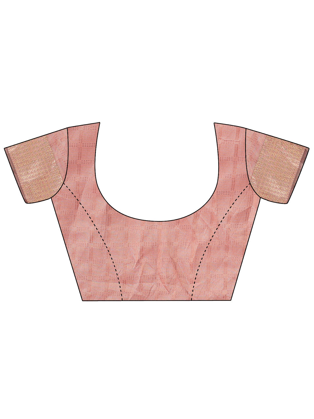 Shree Shyam Fashion Peach Organza Saree with Golden Zari Border | Elegant Soft Lightweight Party Wear Saree with Blouse | Grocsy
