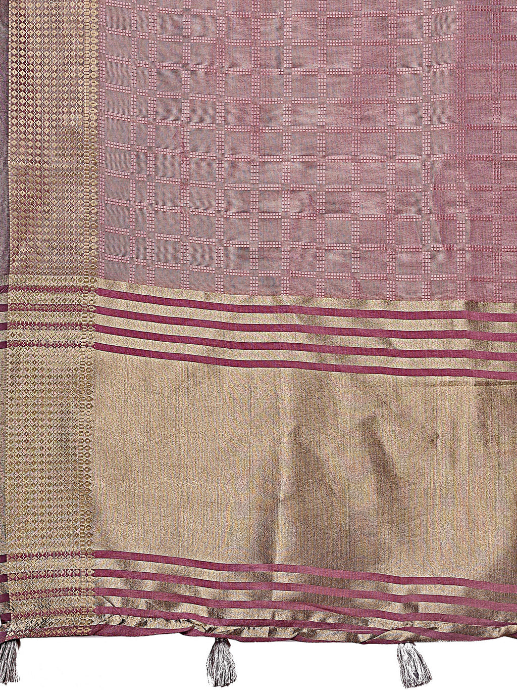 Shree Shyam Fashion Magenta Organza Saree with Golden Zari Border | Elegant Soft Lightweight Party Wear Saree with Blouse | Grocsy