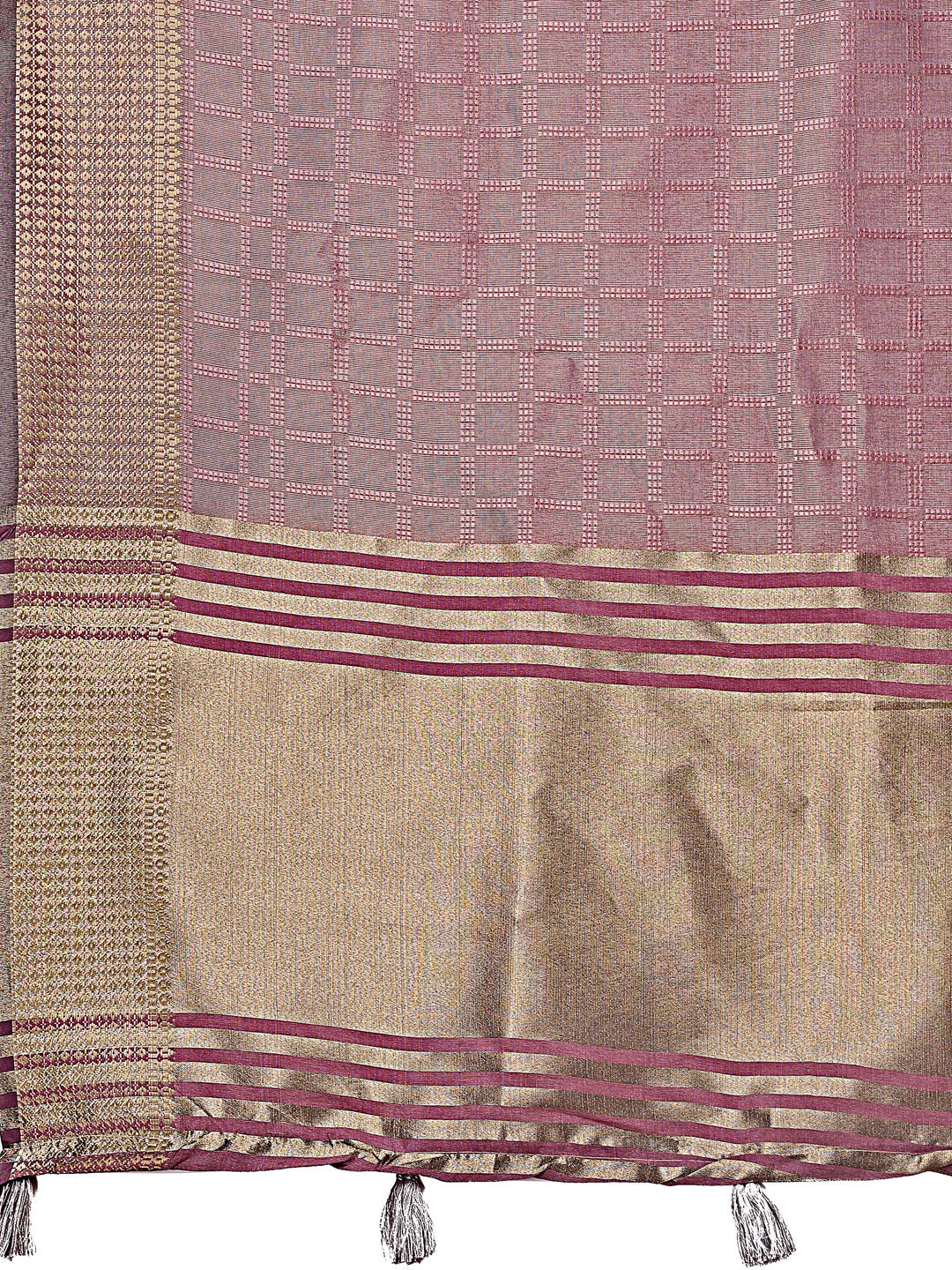 Shree Shyam Fashion Magenta Organza Saree with Golden Zari Border | Elegant Soft Lightweight Party Wear Saree with Blouse | Grocsy