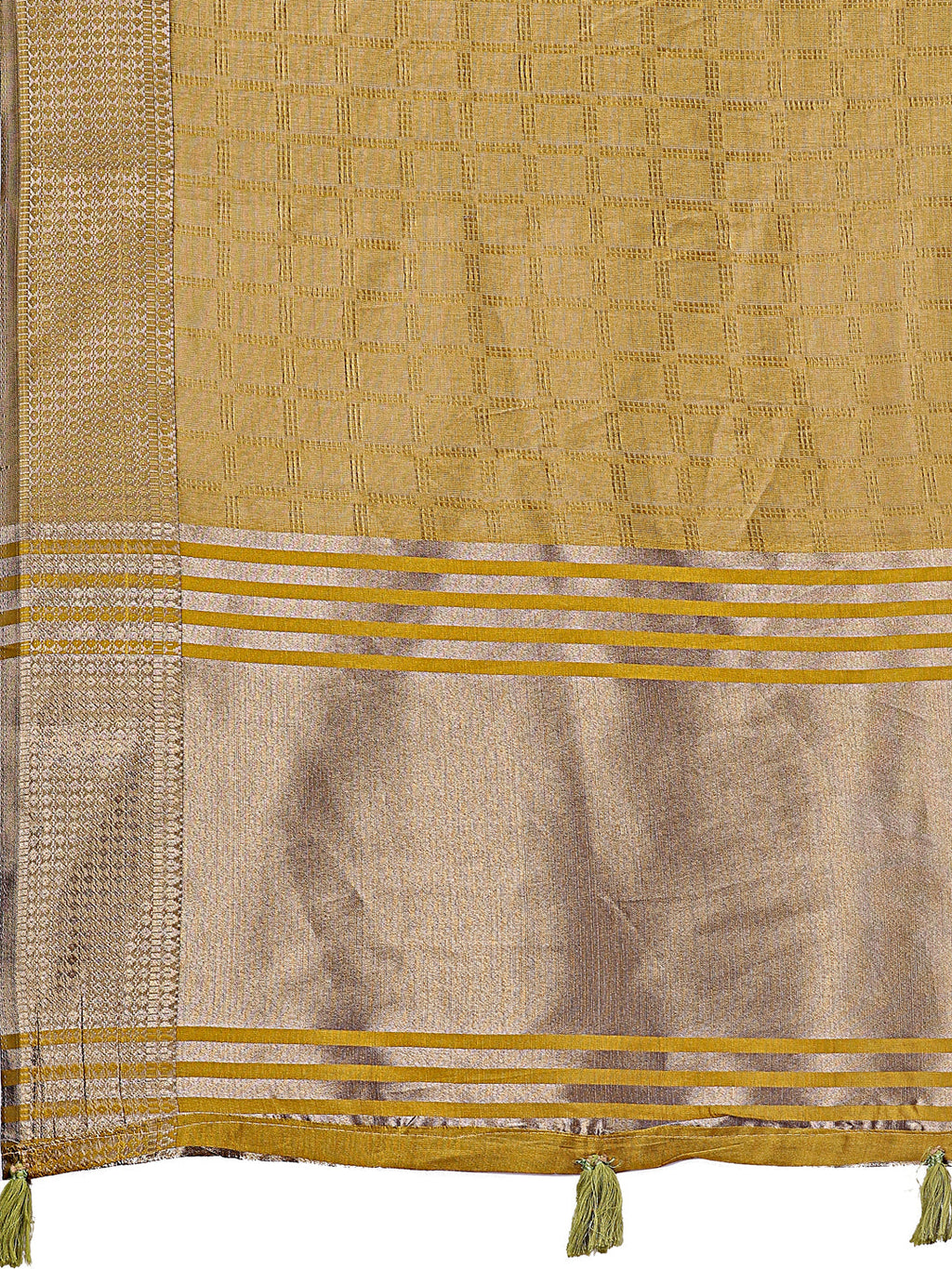 Shree Shyam Fashion Mustard Organza Saree with Golden Zari Border | Elegant Soft Lightweight Party Wear Saree with Blouse | Grocsy