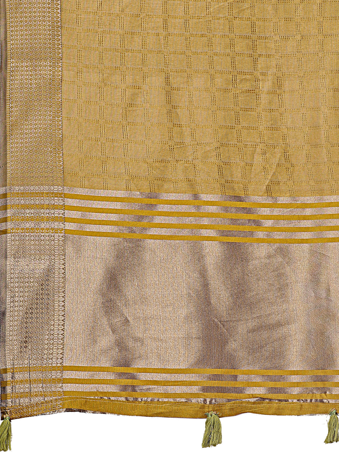 Shree Shyam Fashion Mustard Organza Saree with Golden Zari Border | Elegant Soft Lightweight Party Wear Saree with Blouse | Grocsy