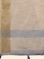 Shree Shyam Fashion Elegant Beige Linen Saree with Golden Zari Border & Rich Pallu | Soft Drape | Festive & Office Wear | Grocsy