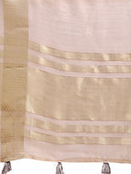 Shree Shyam Fashion Light Pink Organza Woven Zari Work Traditional Tassel Saree | Grocsy