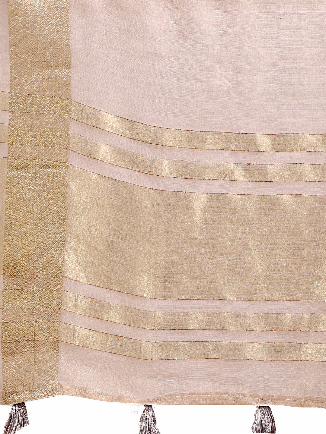 Shree Shyam Fashion Light Pink Organza Woven Zari Work Traditional Tassel Saree | Grocsy