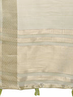 Shree Shyam Fashion Light Green Organza Woven Zari Work Traditional Tassel Saree | Grocsy