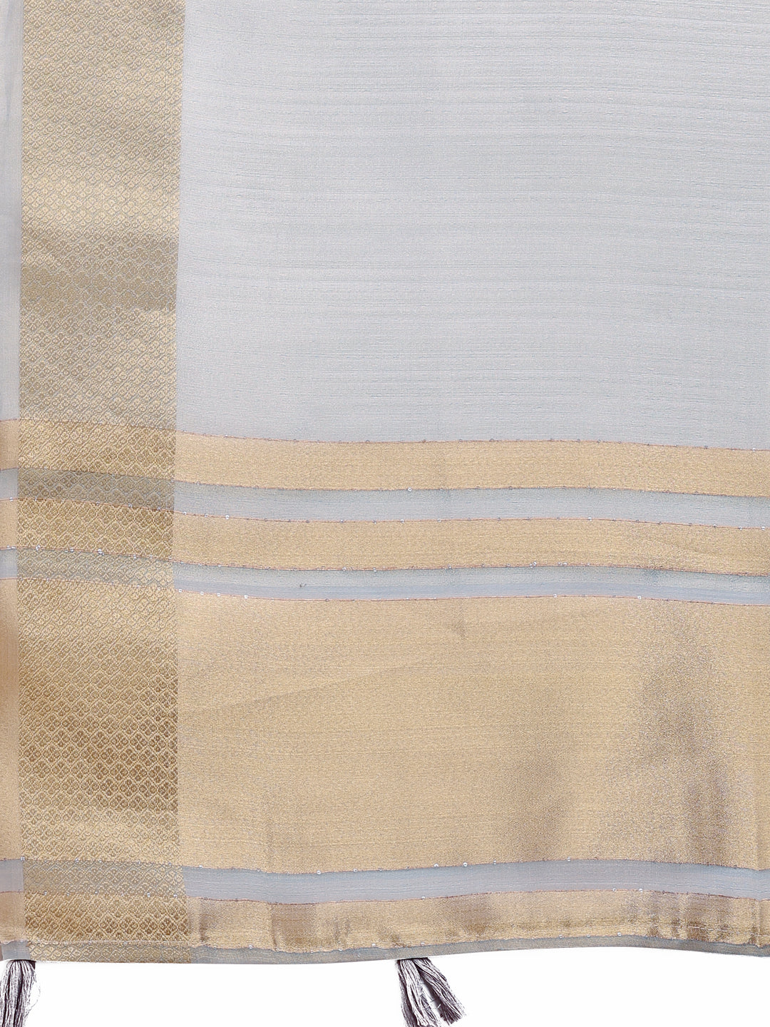 Shree Shyam Fashion Sky Blue Organza Woven Zari Work Traditional Tassel Saree | Grocsy