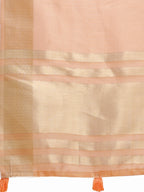 Shree Shyam Fashion Orange Organza Woven Zari Work Traditional Tassel Saree | Grocsy