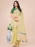 Shree Shyam Fashion Light Green Gold Organza Silk Saree - Lightweight Luxury for Your Ethnic Moments | Grocsy