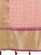 Shree Shyam Fashion Light Pink Gold Organza Silk Saree - Lightweight Luxury for Your Ethnic Moments | Grocsy