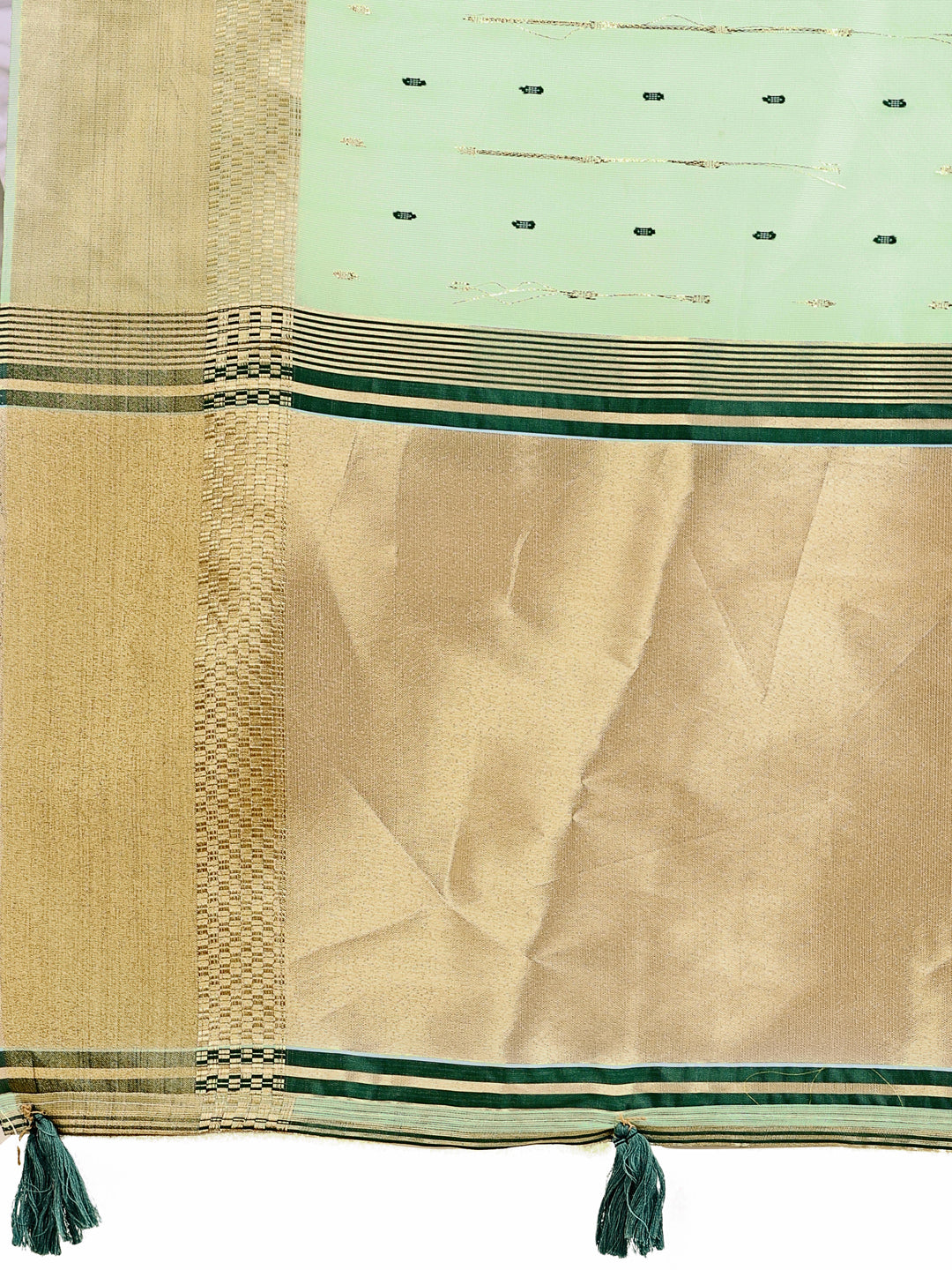 Shree Shyam Fashion Olive Green Gold Organza Silk Saree - Lightweight Luxury for Your Ethnic Moments | Grocsy
