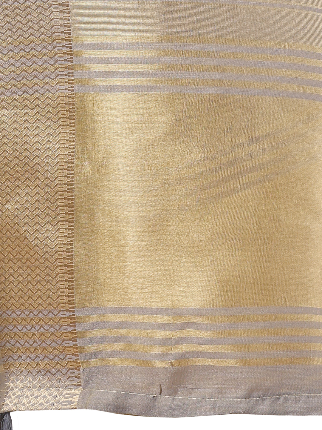 Shree Shyam Fashion Elegant Gold Beige Organza Saree with Zari Border | Party Wear Lightweight Saree with Blouse for Women | Grocsy