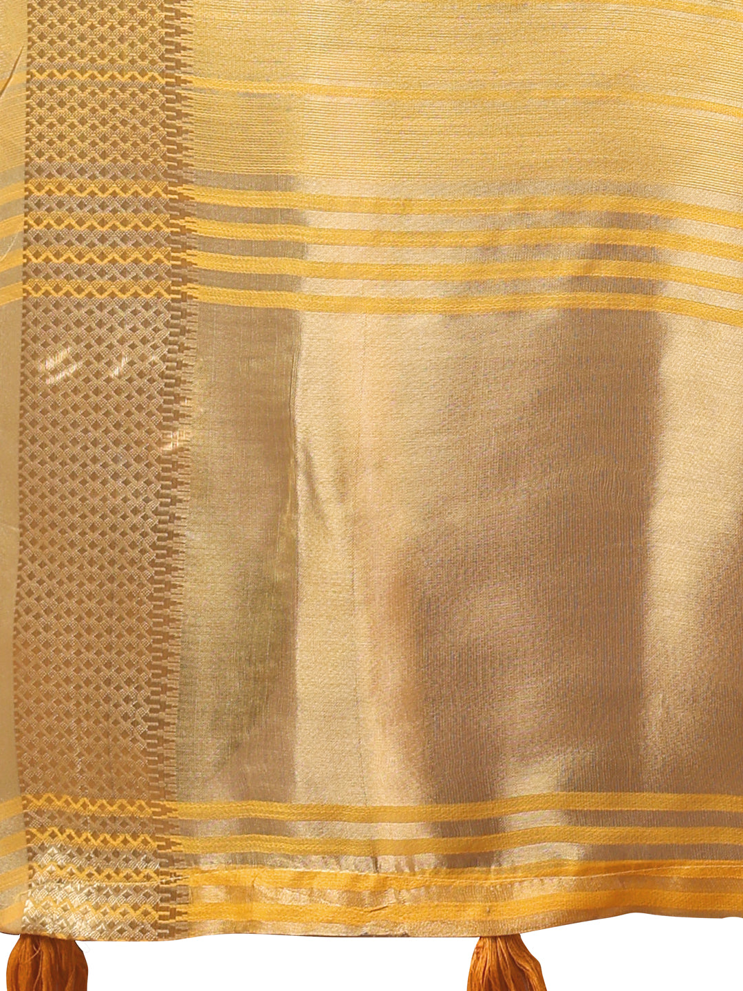 Shree Shyam Fashion Elegant Gold Mustard Organza Saree with Zari Border | Party Wear Lightweight Saree with Blouse for Women | Grocsy