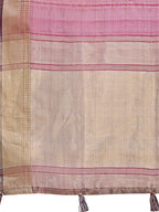 Shree Shyam Fashion Purple Organza Woven Zari Work Traditional Tassel Saree | Grocsy
