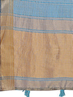 Shree Shyam Fashion Sea Green Organza Woven Zari Work Traditional Tassel Saree | Grocsy