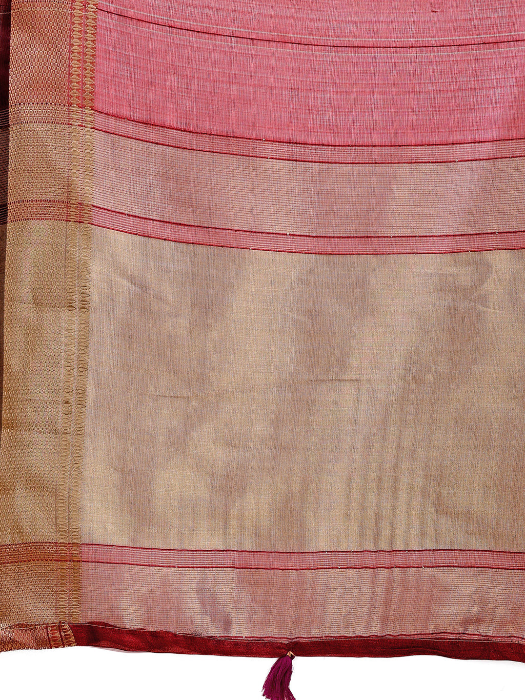 Shree Shyam Fashion Maroon Organza Woven Zari Work Traditional Tassel Saree | Grocsy