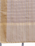 Shree Shyam Fashion Tan Organza Woven Zari Work Traditional Tassel Saree | Grocsy