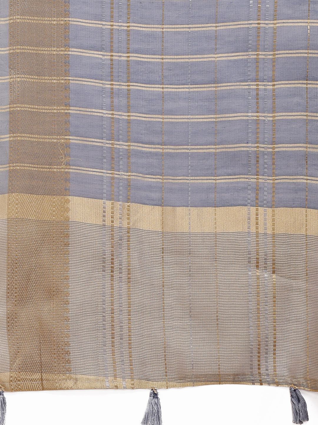 Shree Shyam Fashion Sky Blue Organza Woven Zari Work Traditional Tassel Saree | Grocsy