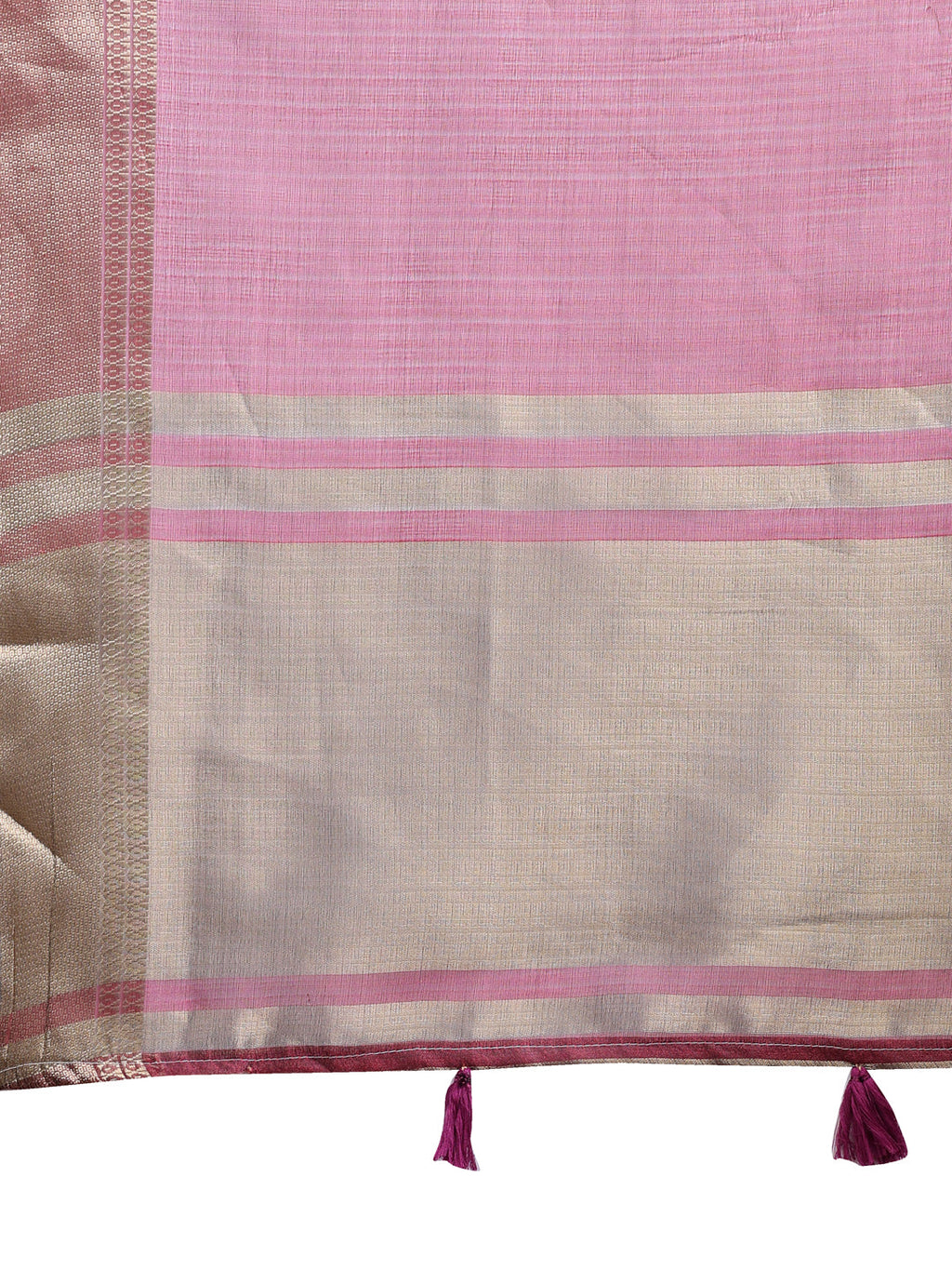 Shree Shyam Fashion Magenta Organza Woven Zari Work Traditional Tassel Saree | Grocsy