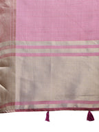 Shree Shyam Fashion Magenta Organza Woven Zari Work Traditional Tassel Saree | Grocsy