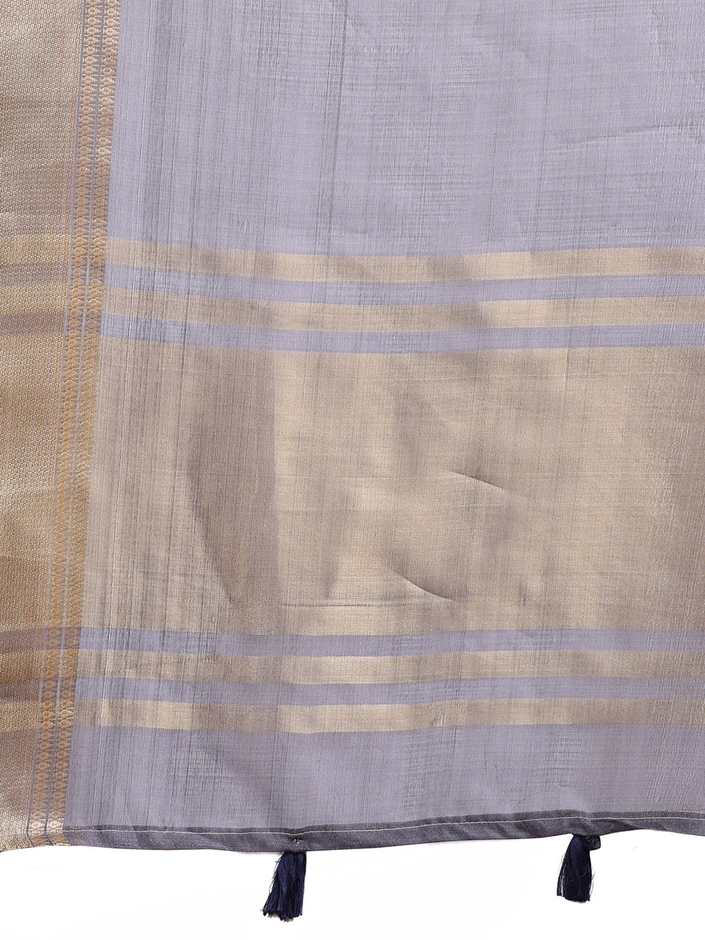 Shree Shyam Fashion Grey Organza Woven Zari Work Traditional Tassel Saree | Grocsy