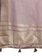 Shree Shyam Fashion Brown Organza Woven Zari Work Traditional Tassel Saree | Grocsy