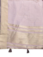 Shree Shyam Fashion Purple Organza Woven Zari Work Traditional Tassel Saree | Grocsy