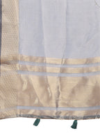 Shree Shyam Fashion Silver Organza Woven Zari Work Traditional Tassel Saree | Grocsy