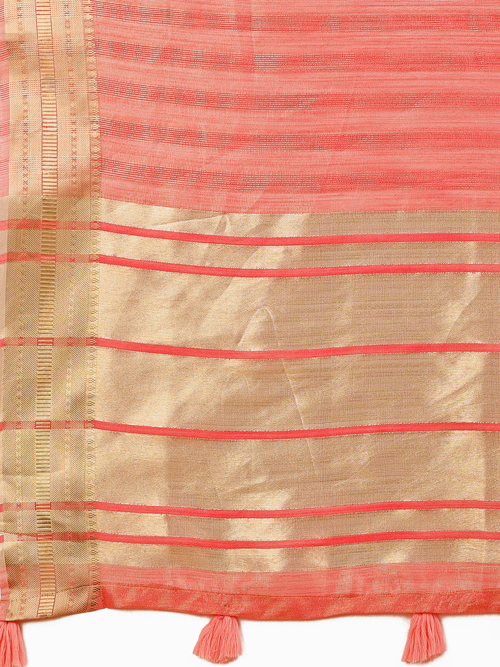 Shree Shyam Fashion Orange Organza Woven Zari Work Traditional Tassel Saree | Grocsy
