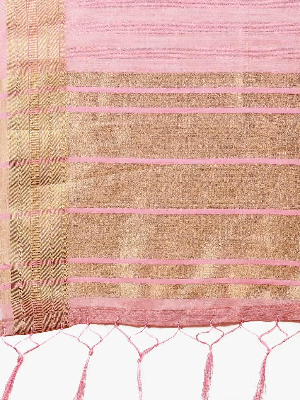 Shree Shyam Fashion Peach Organza Woven Zari Work Traditional Tassel Saree | Grocsy